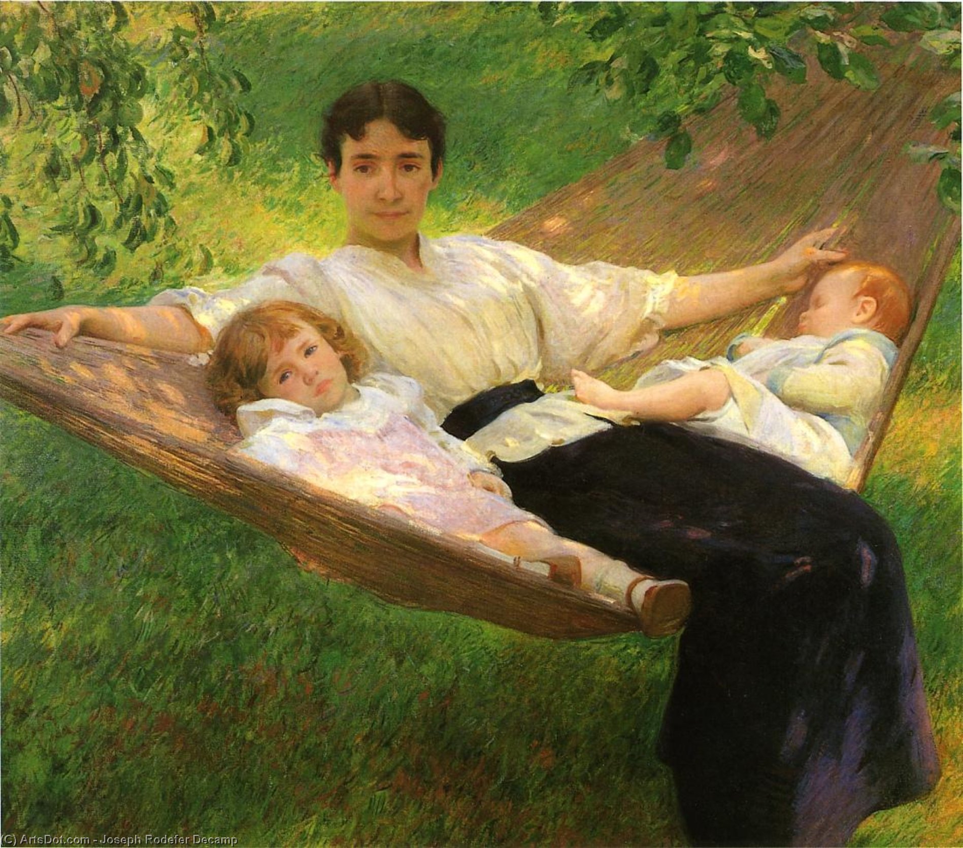 Wikioo.org - The Encyclopedia of Fine Arts - Painting, Artwork by Joseph Rodefer Decamp - The Hammock