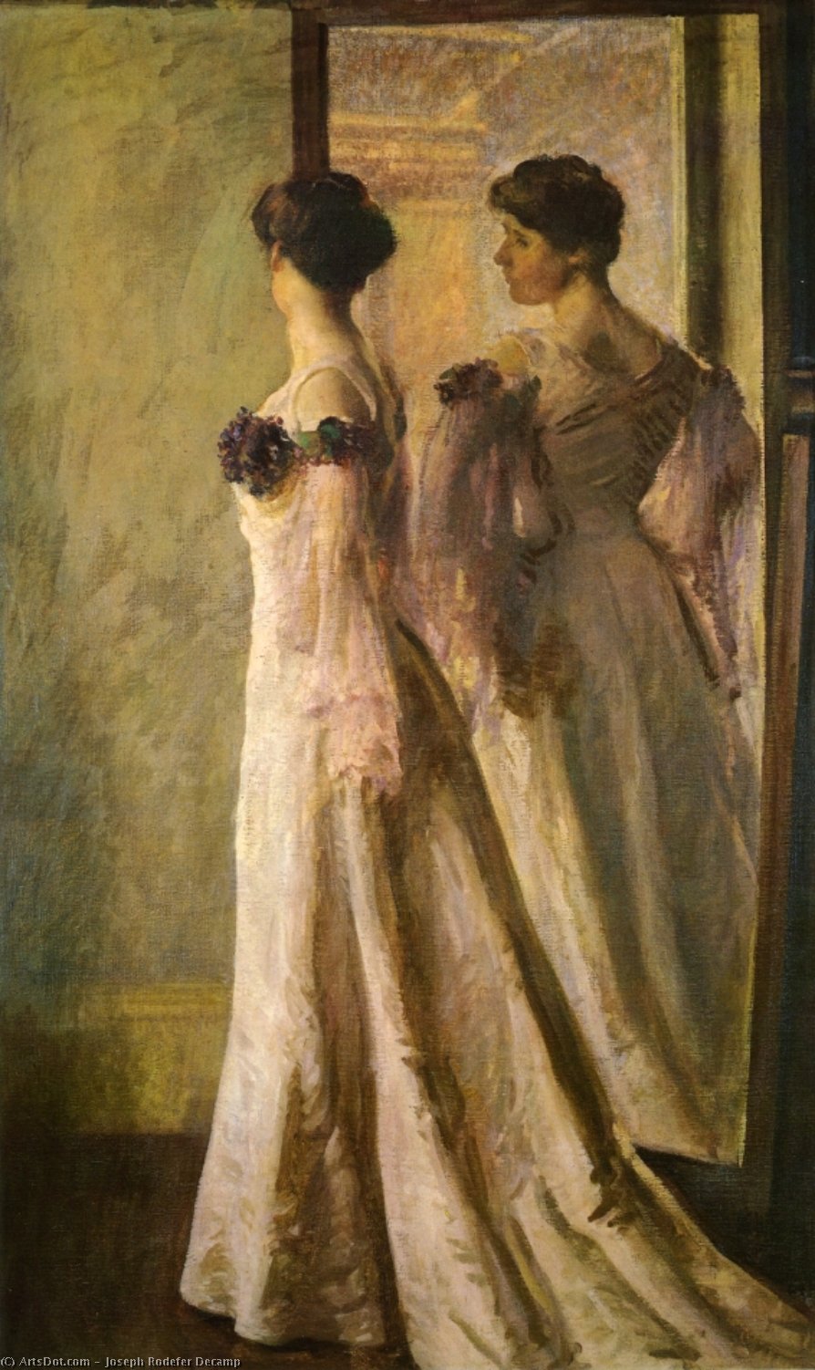 WikiOO.org - Енциклопедия за изящни изкуства - Живопис, Произведения на изкуството Joseph Rodefer Decamp - The Heliotrope Gown