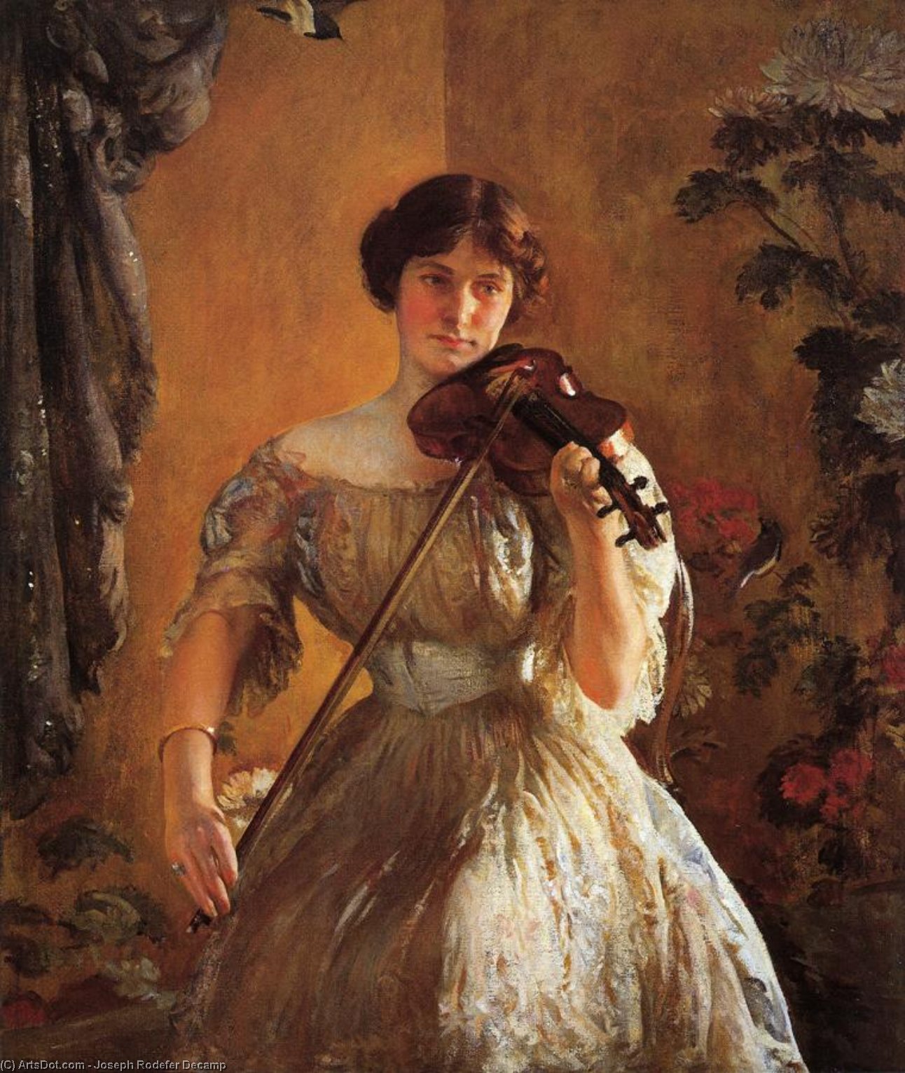 Wikioo.org - The Encyclopedia of Fine Arts - Painting, Artwork by Joseph Rodefer Decamp - The Kreutzer Sonata (Aka Violinist Ii)