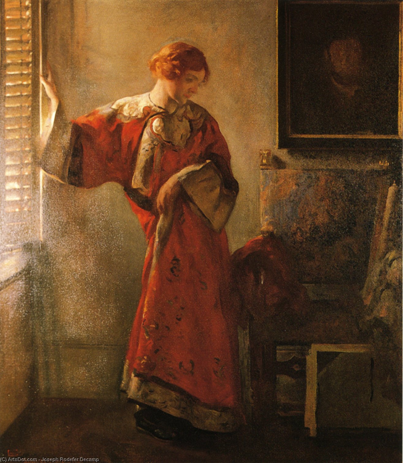 Wikioo.org - The Encyclopedia of Fine Arts - Painting, Artwork by Joseph Rodefer Decamp - The Window Blind
