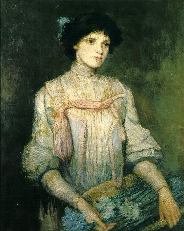 WikiOO.org - Encyclopedia of Fine Arts - Malba, Artwork Julian Alden Weir - A Flower Girl