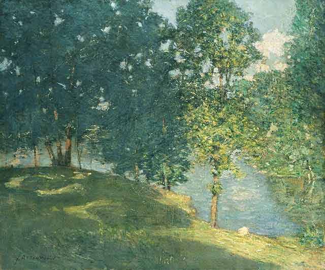 Wikioo.org - The Encyclopedia of Fine Arts - Painting, Artwork by Julian Alden Weir - Afternoon by the Pond
