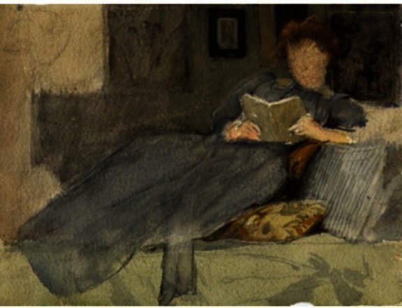 Wikioo.org - The Encyclopedia of Fine Arts - Painting, Artwork by Julian Alden Weir - Anna D. Weir On The Sofa At Branchville
