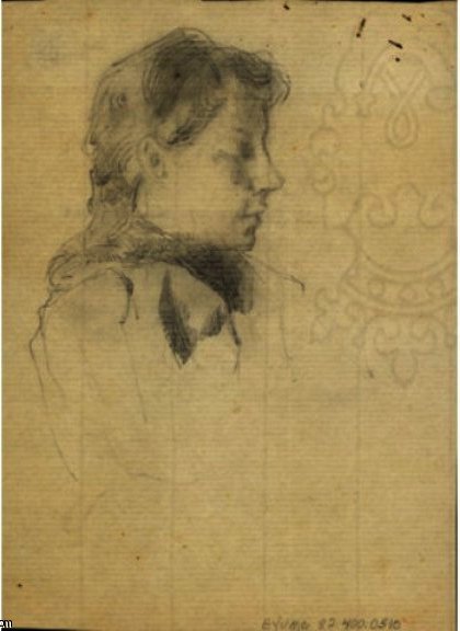 Wikioo.org – La Enciclopedia de las Bellas Artes - Pintura, Obras de arte de Julian Alden Weir - Anna O Cora En Perfil