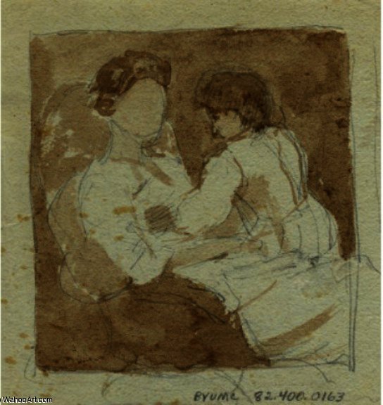 WikiOO.org - Encyclopedia of Fine Arts - Maleri, Artwork Julian Alden Weir - Anna Weir And Caroline Weir Ely