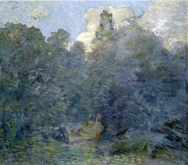WikiOO.org - Encyclopedia of Fine Arts - Maľba, Artwork Julian Alden Weir - Landscape with Stone Wall, Windham
