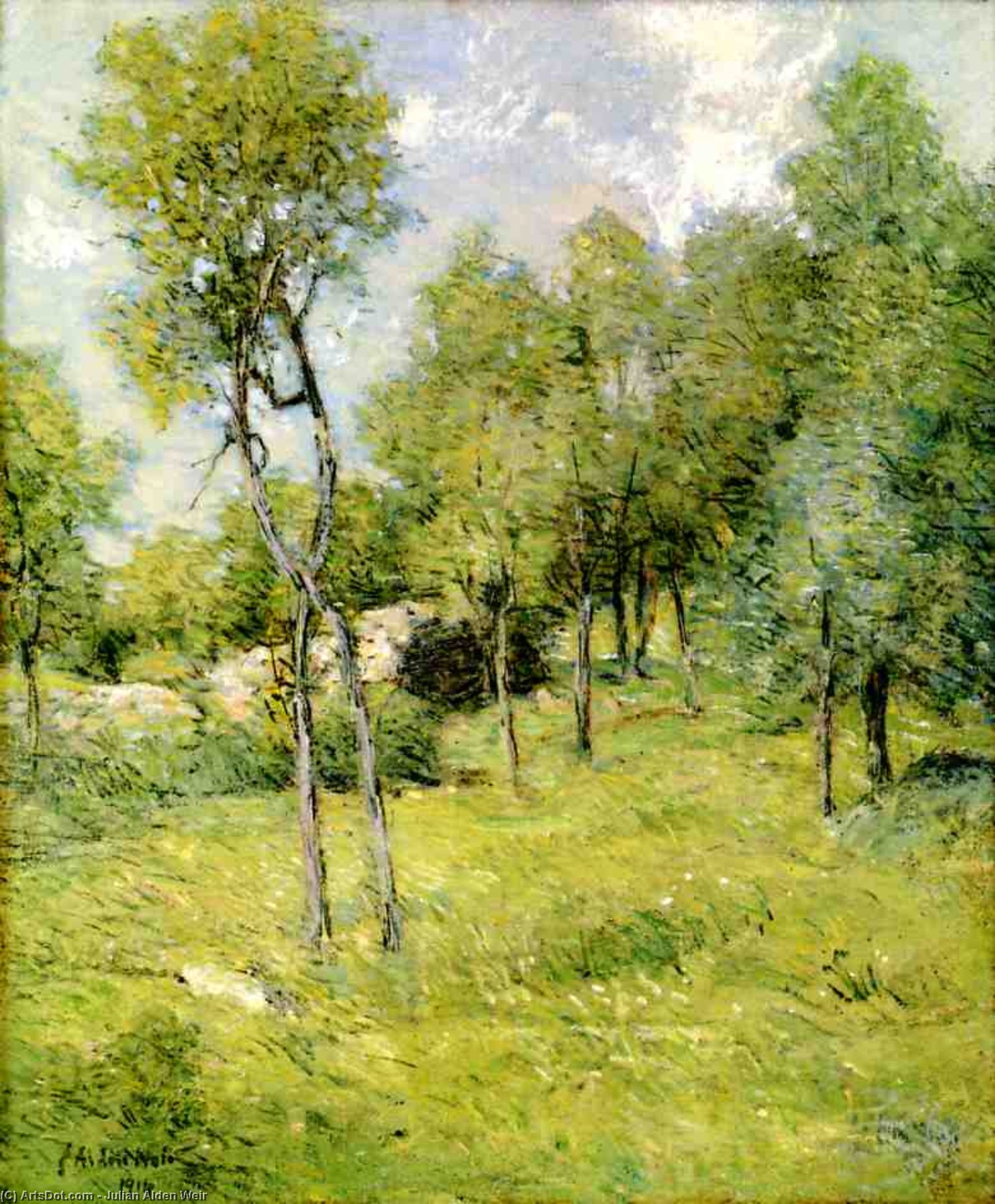 Wikioo.org - The Encyclopedia of Fine Arts - Painting, Artwork by Julian Alden Weir - Midsummer Landscape