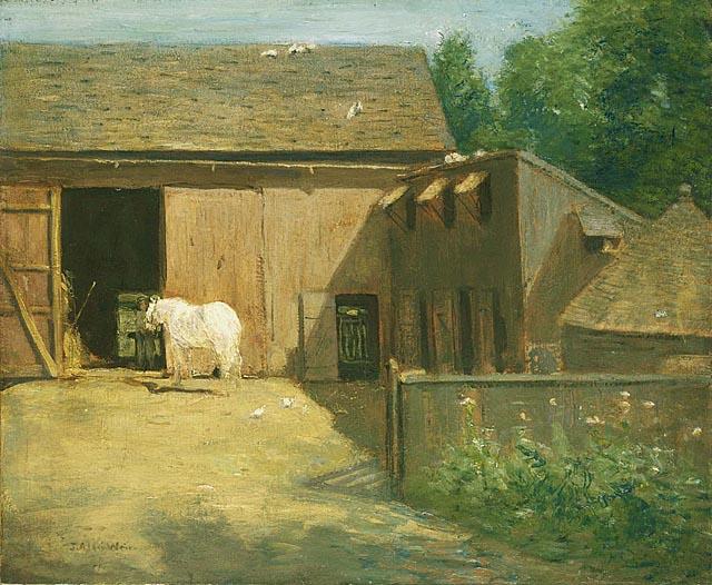 Wikioo.org - The Encyclopedia of Fine Arts - Painting, Artwork by Julian Alden Weir - New England Barnyard