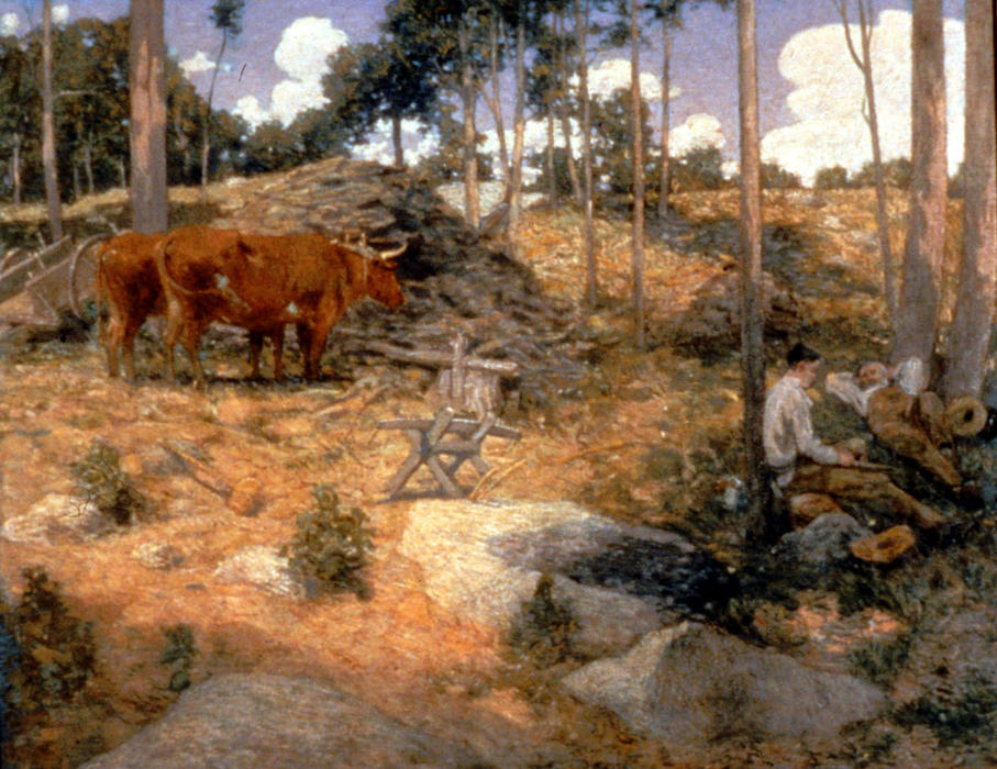 Wikioo.org - The Encyclopedia of Fine Arts - Painting, Artwork by Julian Alden Weir - Noonday Rest in New England