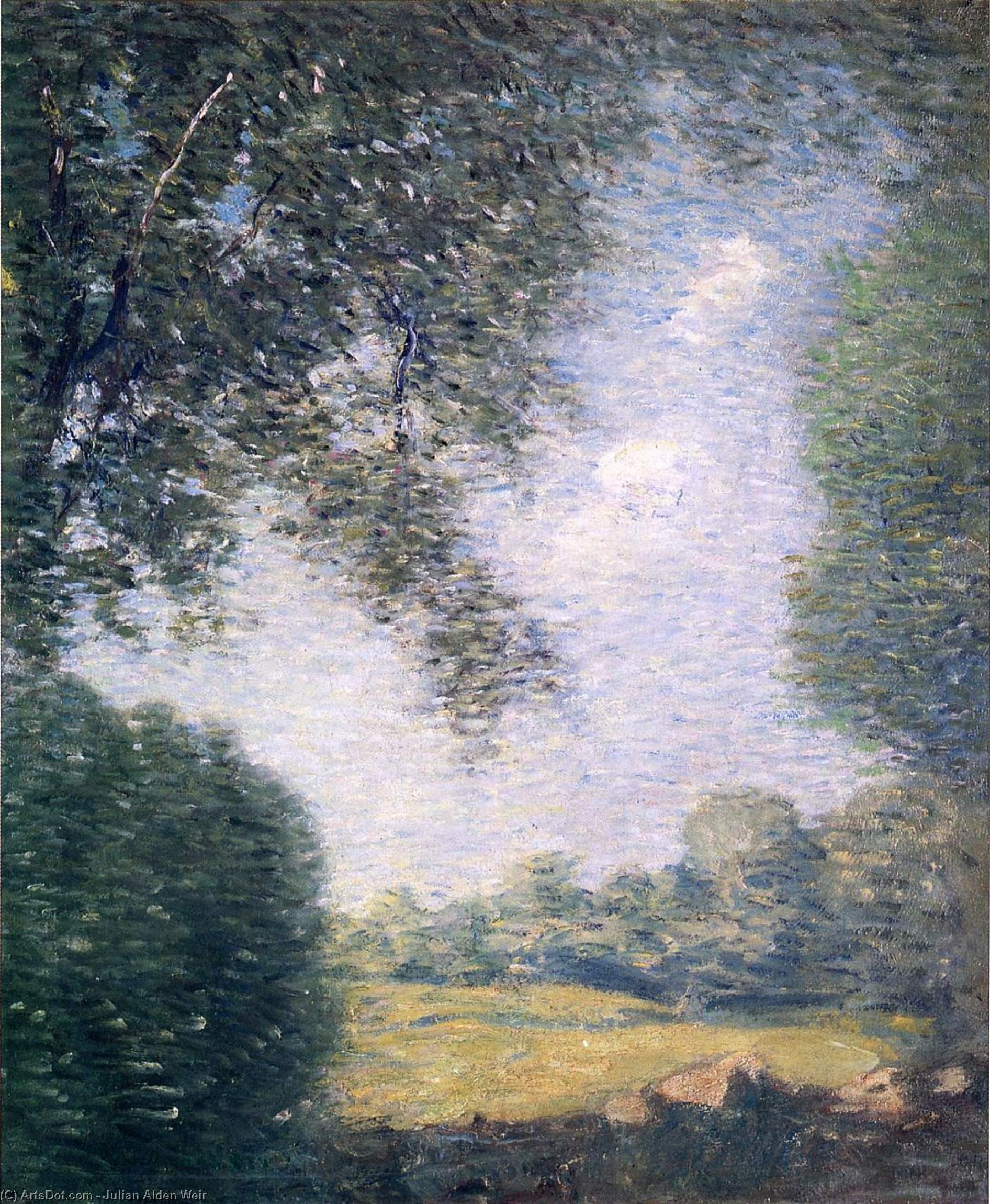 WikiOO.org - Encyclopedia of Fine Arts - Lukisan, Artwork Julian Alden Weir - Overhanging Trees