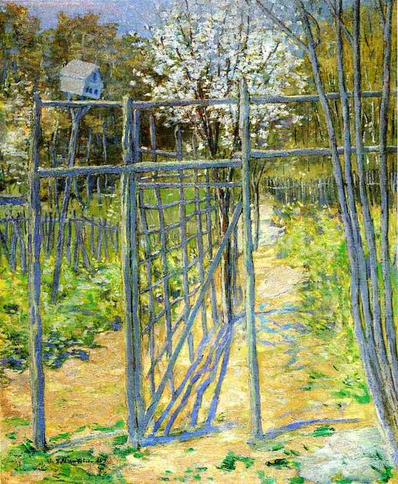 Wikioo.org - The Encyclopedia of Fine Arts - Painting, Artwork by Julian Alden Weir - The Grey Trellis