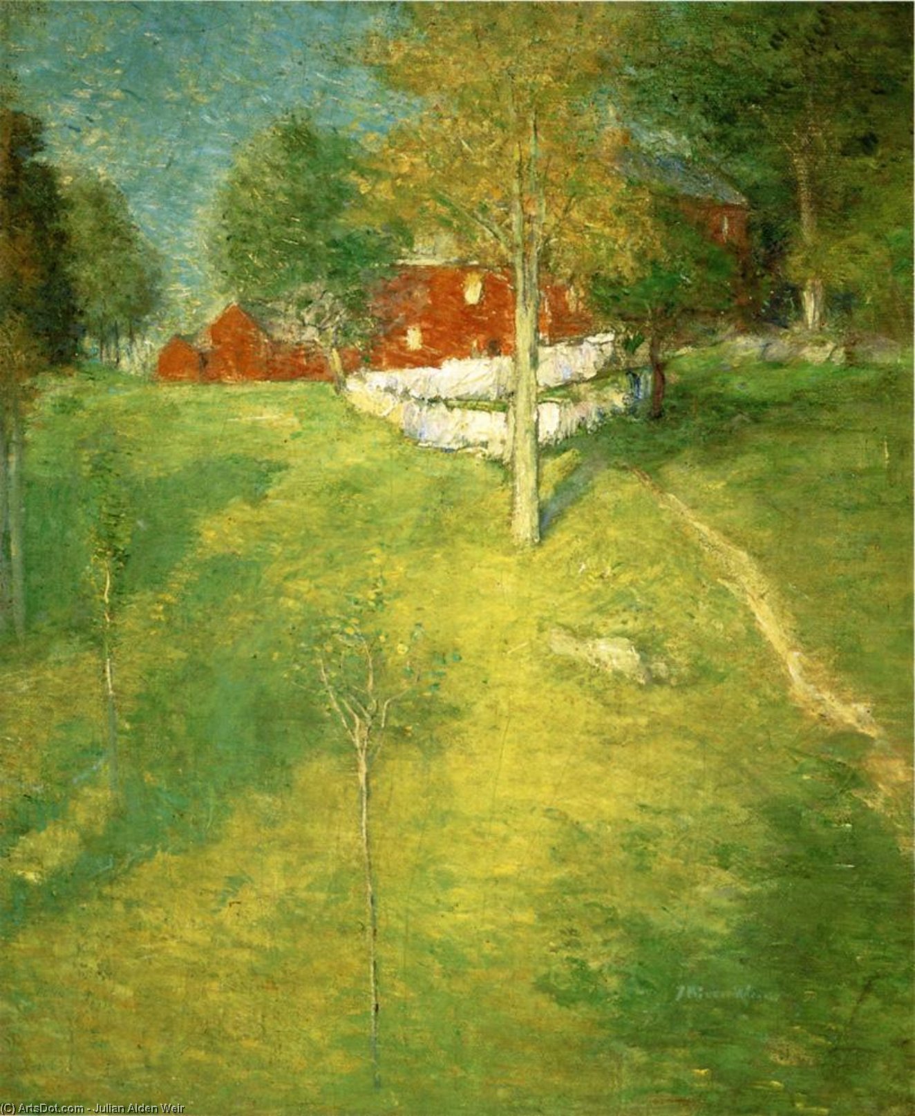 Wikioo.org - The Encyclopedia of Fine Arts - Painting, Artwork by Julian Alden Weir - The Laundry, Branchville