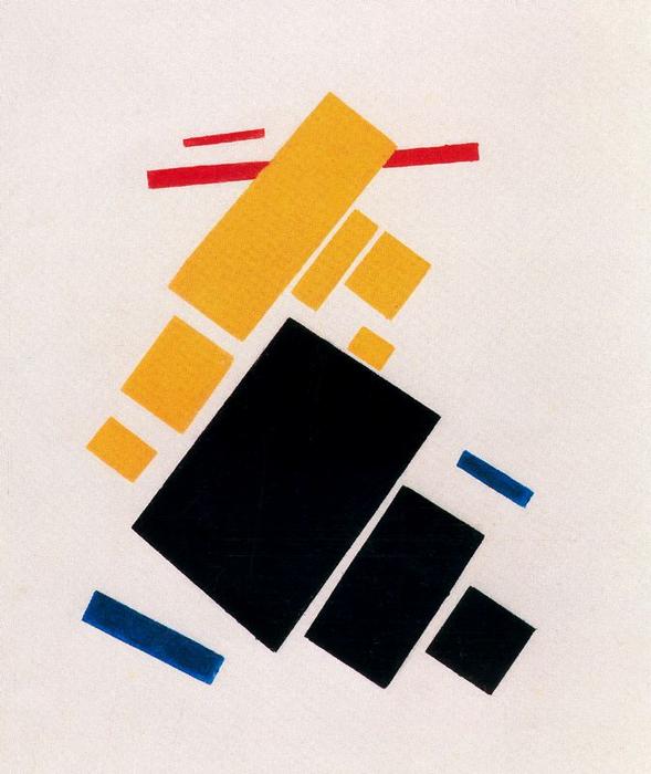 Wikioo.org - The Encyclopedia of Fine Arts - Painting, Artwork by Kazimir Severinovich Malevich - Airplane Flying