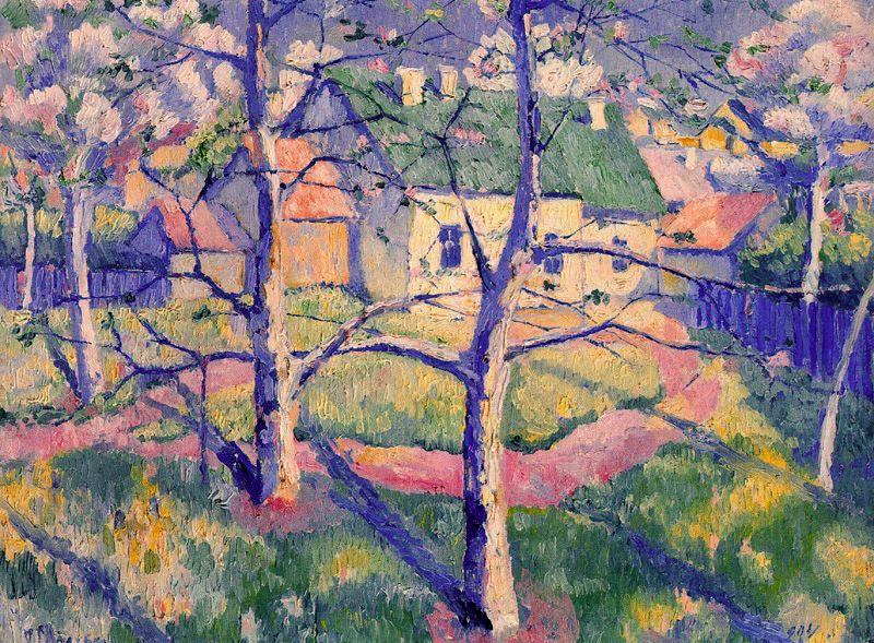 Wikioo.org – La Enciclopedia de las Bellas Artes - Pintura, Obras de arte de Kazimir Severinovich Malevich - Manzanas Árboles en flor