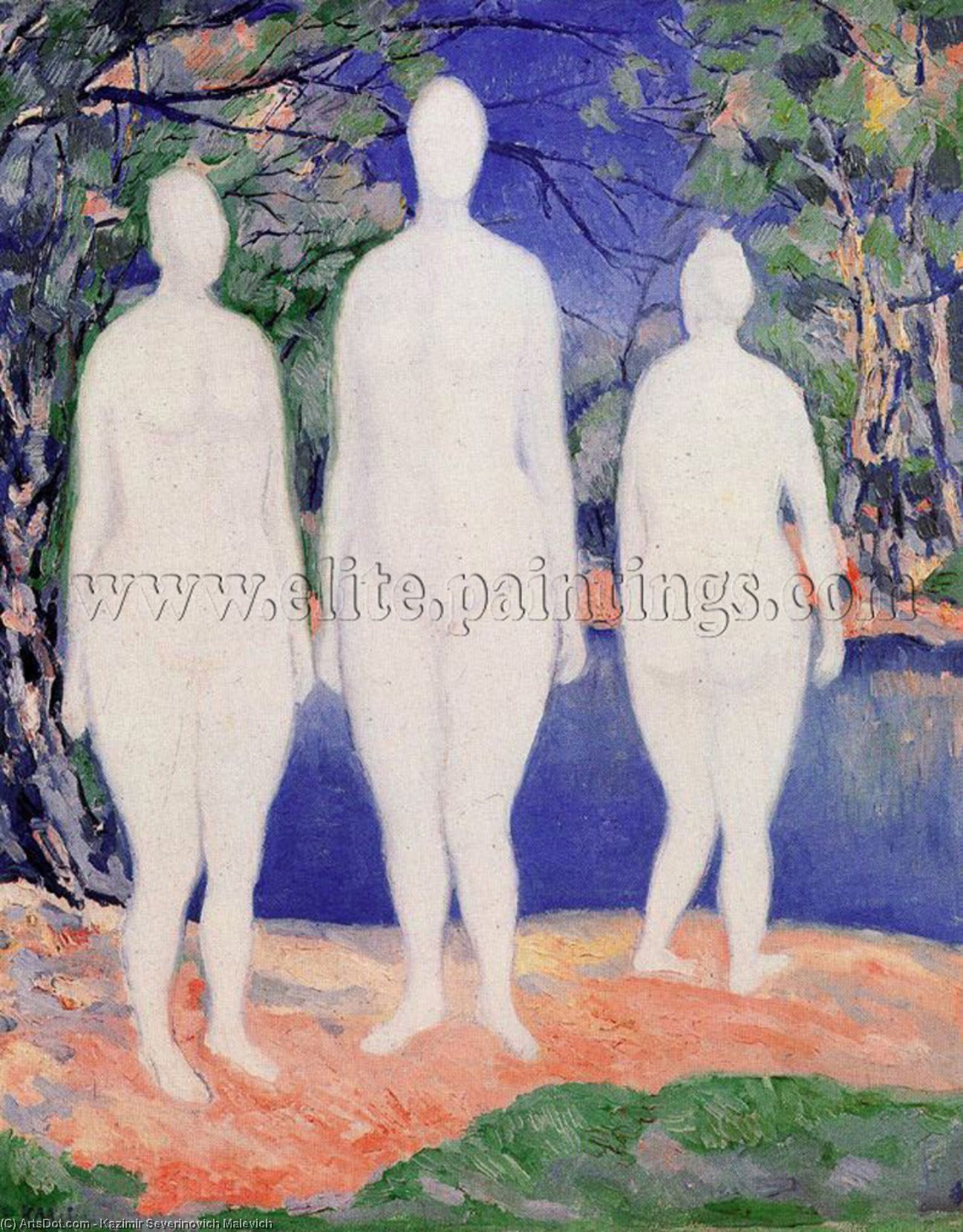 WikiOO.org - Enciklopedija likovnih umjetnosti - Slikarstvo, umjetnička djela Kazimir Severinovich Malevich - Female bathers