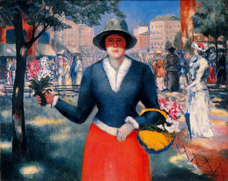 WikiOO.org - Enciclopedia of Fine Arts - Pictura, lucrări de artă Kazimir Severinovich Malevich - Flower Girl