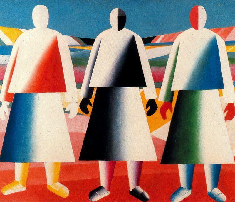 Wikioo.org - The Encyclopedia of Fine Arts - Painting, Artwork by Kazimir Severinovich Malevich - Girls in the Field