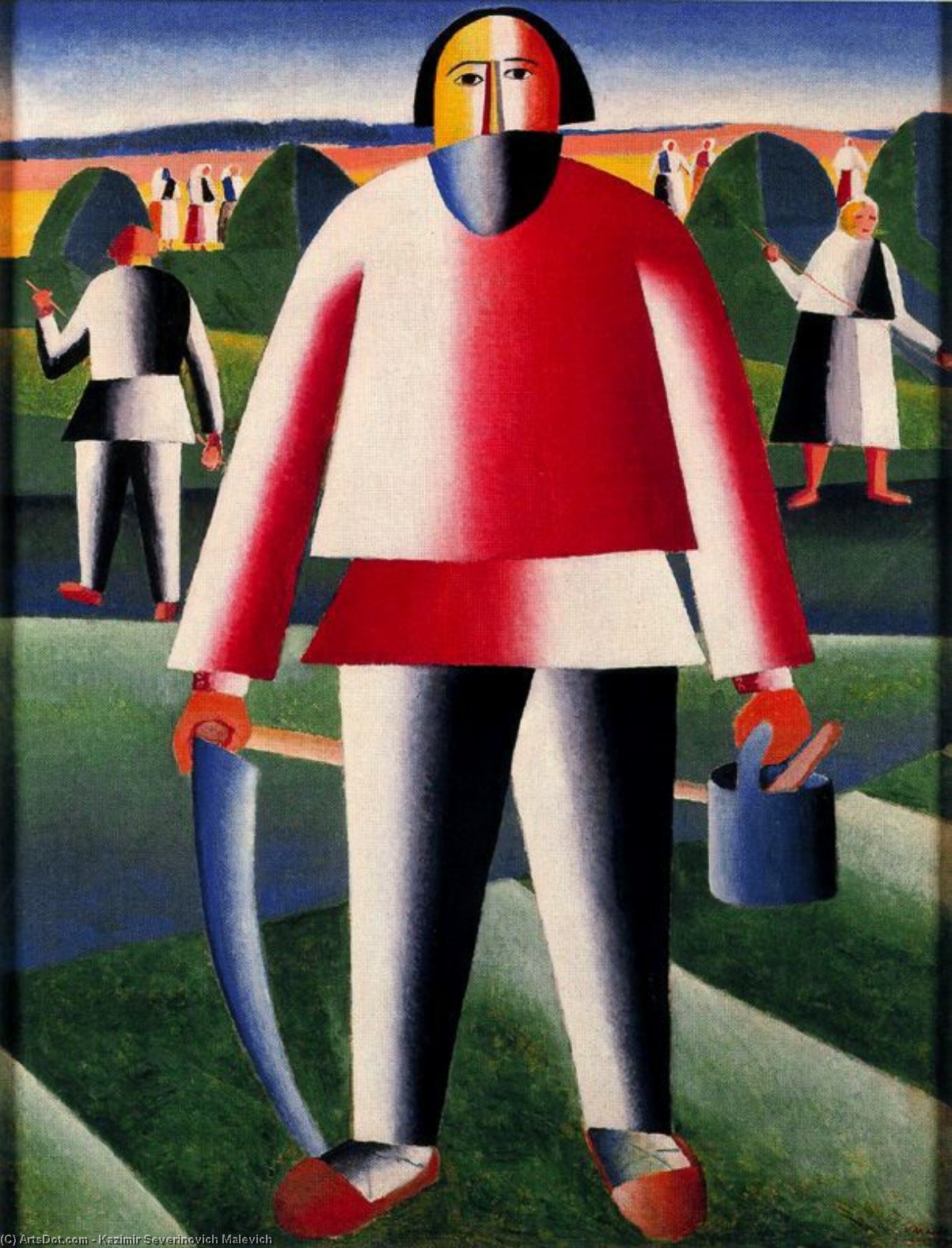 WikiOO.org - Enciklopedija likovnih umjetnosti - Slikarstvo, umjetnička djela Kazimir Severinovich Malevich - Haymaking