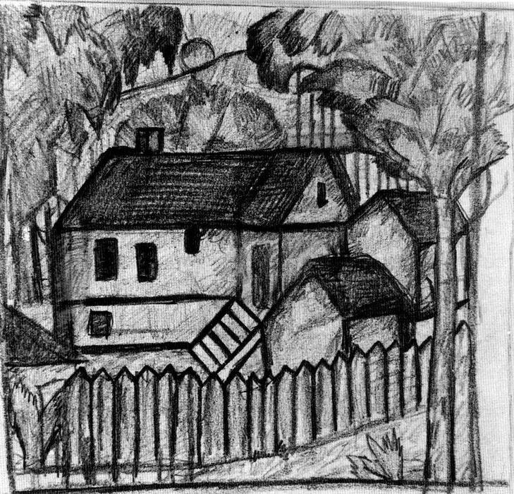 WikiOO.org – 美術百科全書 - 繪畫，作品 Kazimir Severinovich Malevich - 房屋