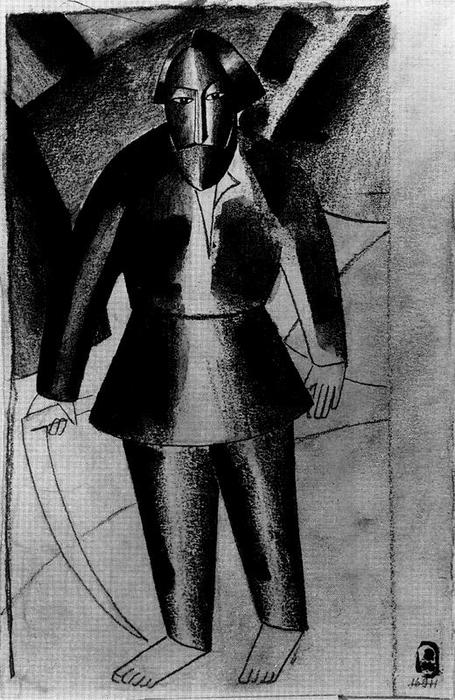 Wikioo.org - Encyklopedia Sztuk Pięknych - Malarstwo, Grafika Kazimir Severinovich Malevich - Man with a Scythe