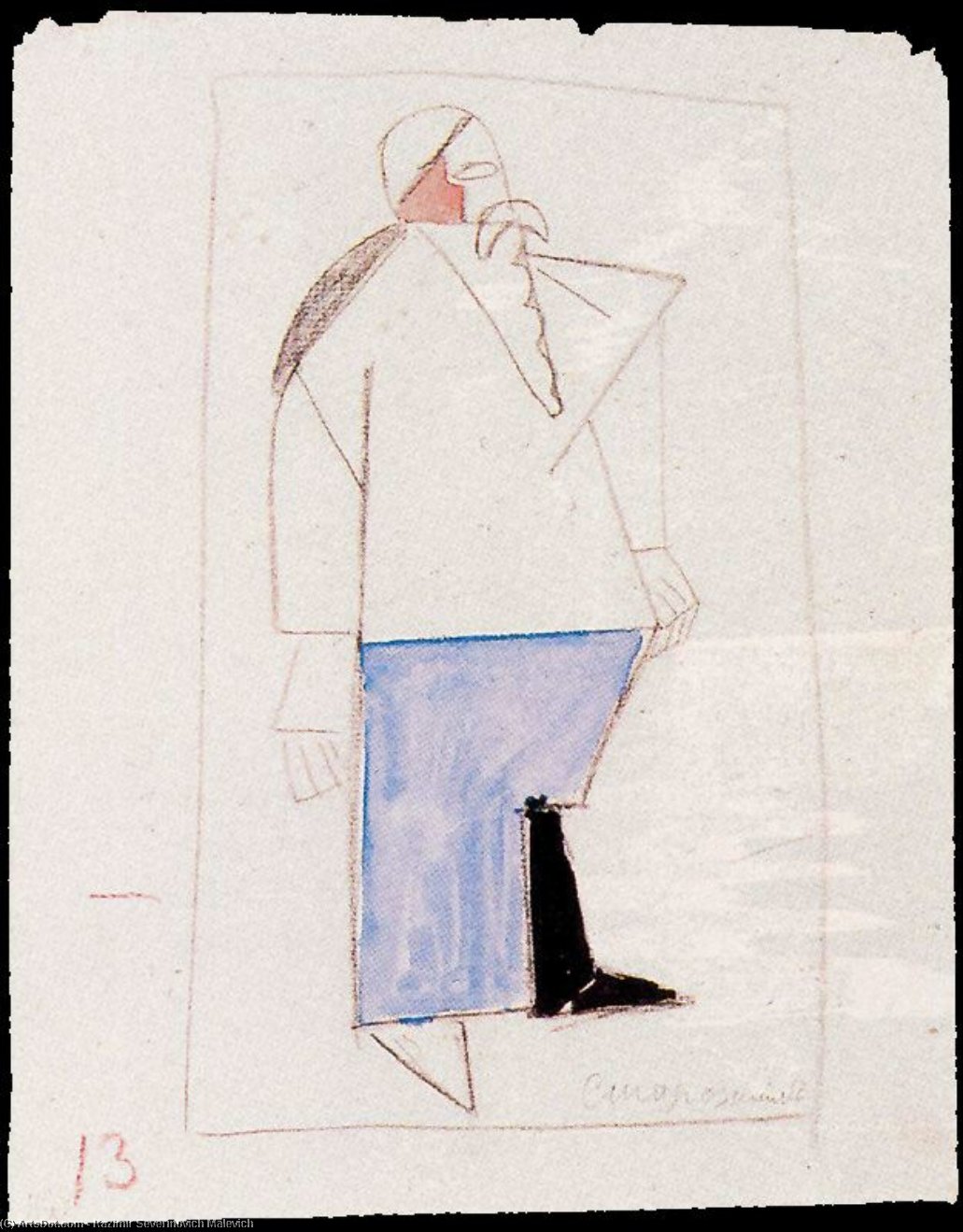 Wikioo.org – La Enciclopedia de las Bellas Artes - Pintura, Obras de arte de Kazimir Severinovich Malevich - Old-Timer