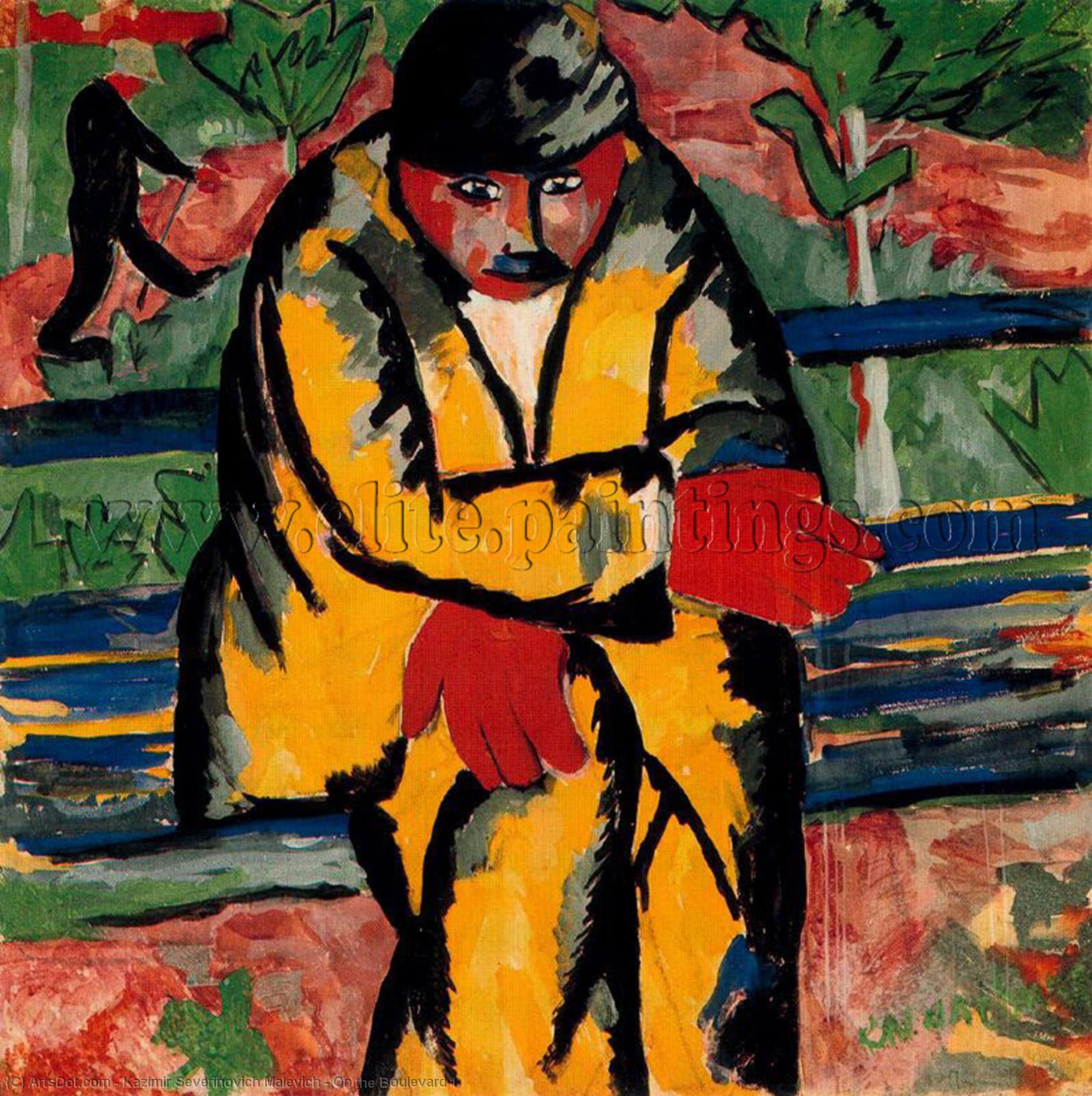 WikiOO.org - Encyclopedia of Fine Arts - Maalaus, taideteos Kazimir Severinovich Malevich - On the Boulevard 1