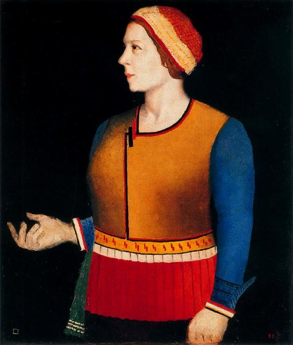 WikiOO.org - Enciclopedia of Fine Arts - Pictura, lucrări de artă Kazimir Severinovich Malevich - Portrait of the Artist's Wife