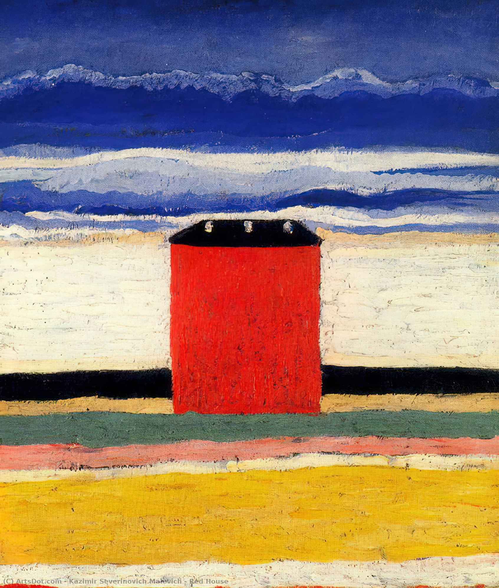 Wikioo.org - The Encyclopedia of Fine Arts - Painting, Artwork by Kazimir Severinovich Malevich - Red House