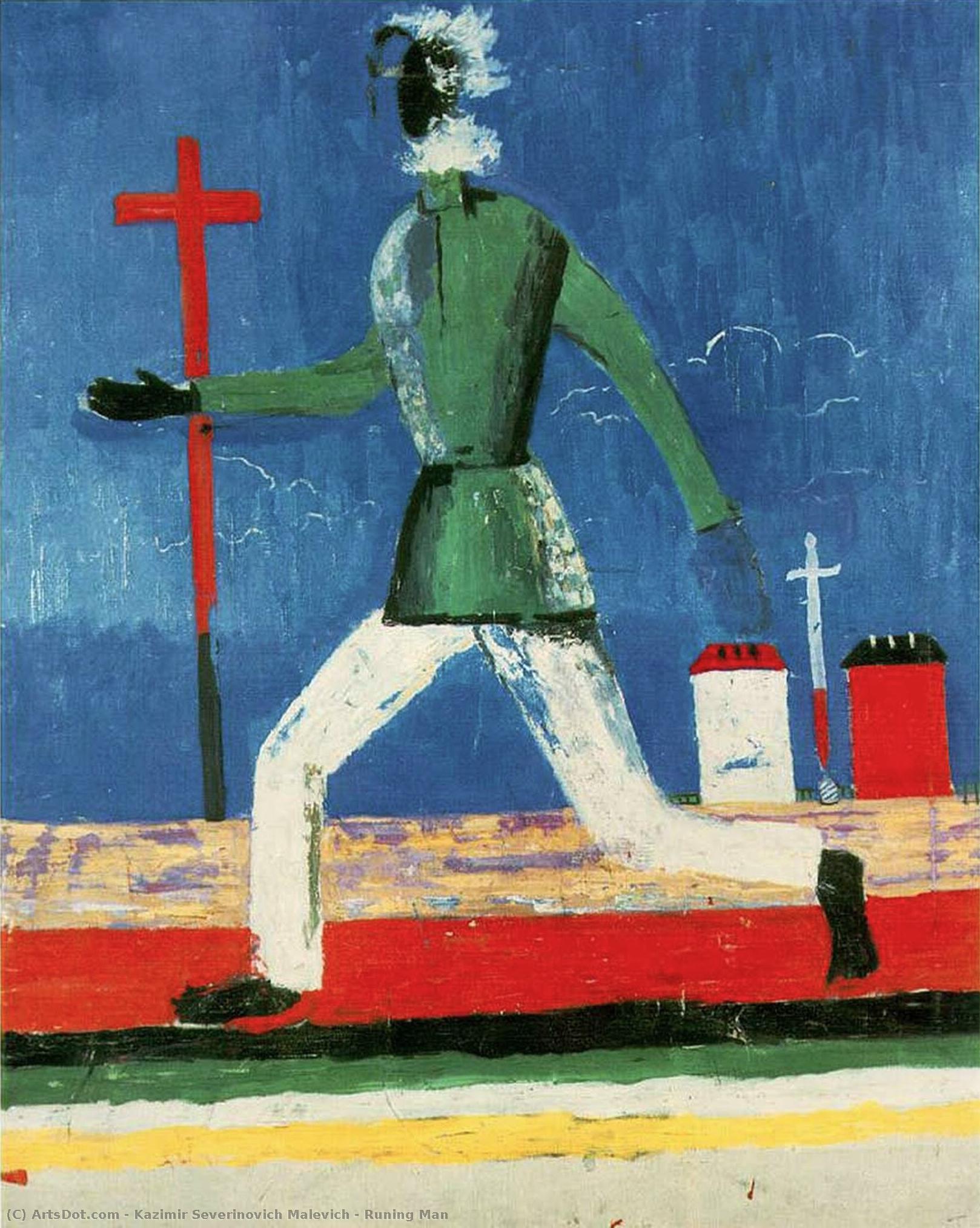 WikiOO.org - 백과 사전 - 회화, 삽화 Kazimir Severinovich Malevich - Runing Man