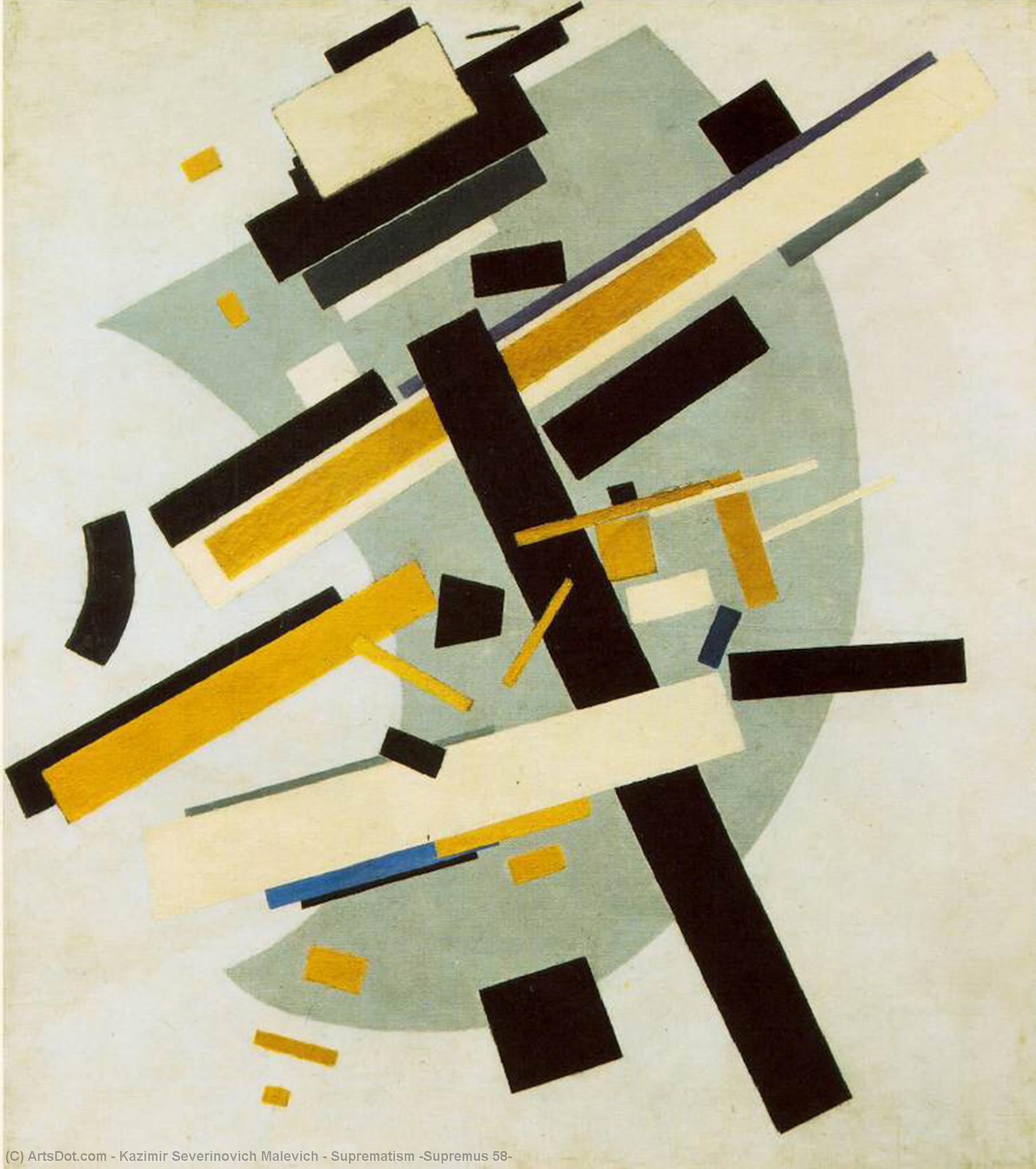 Wikioo.org – La Enciclopedia de las Bellas Artes - Pintura, Obras de arte de Kazimir Severinovich Malevich - El suprematismo ( Supremo 58 )