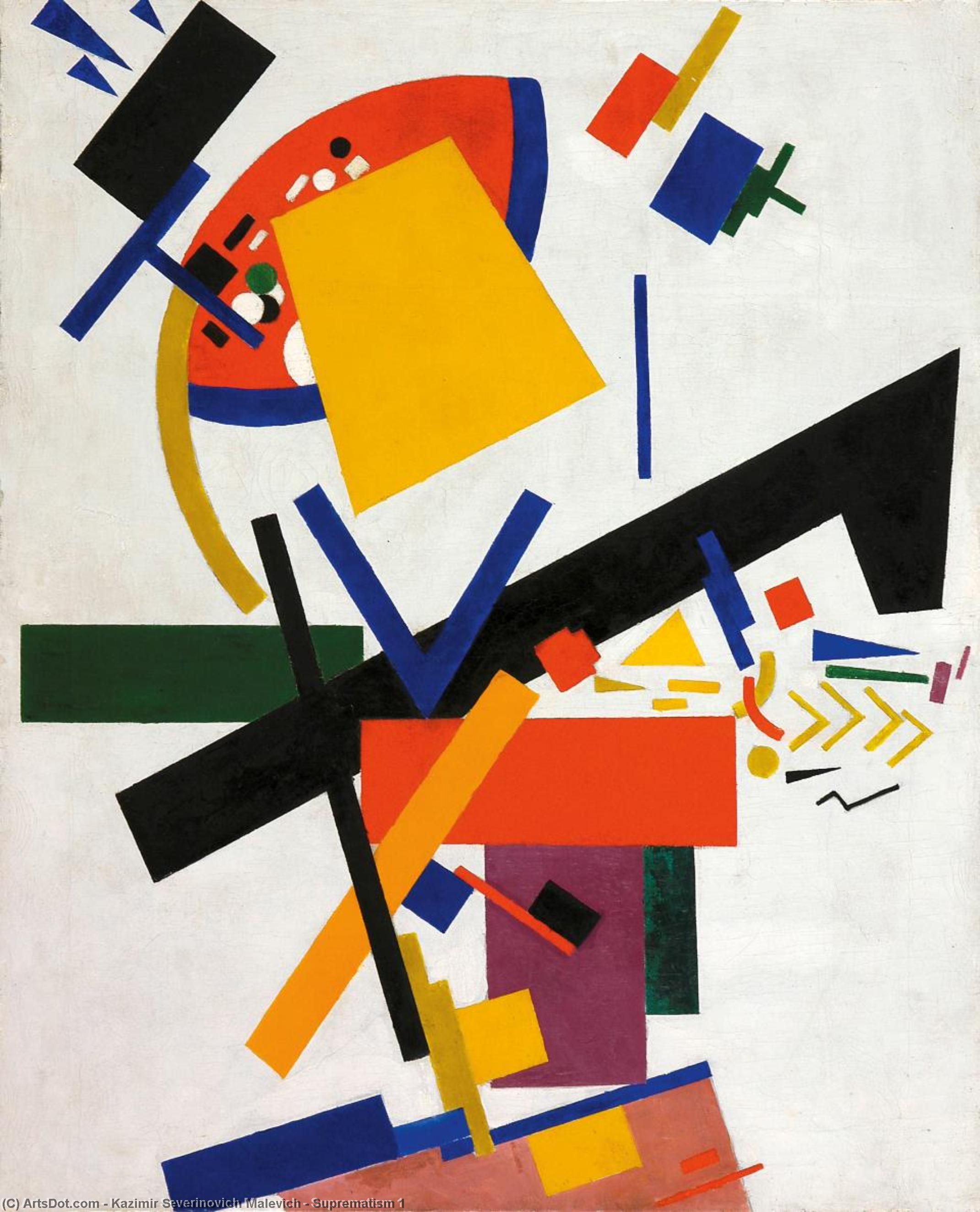 Wikioo.org - The Encyclopedia of Fine Arts - Painting, Artwork by Kazimir Severinovich Malevich - Suprematism 1