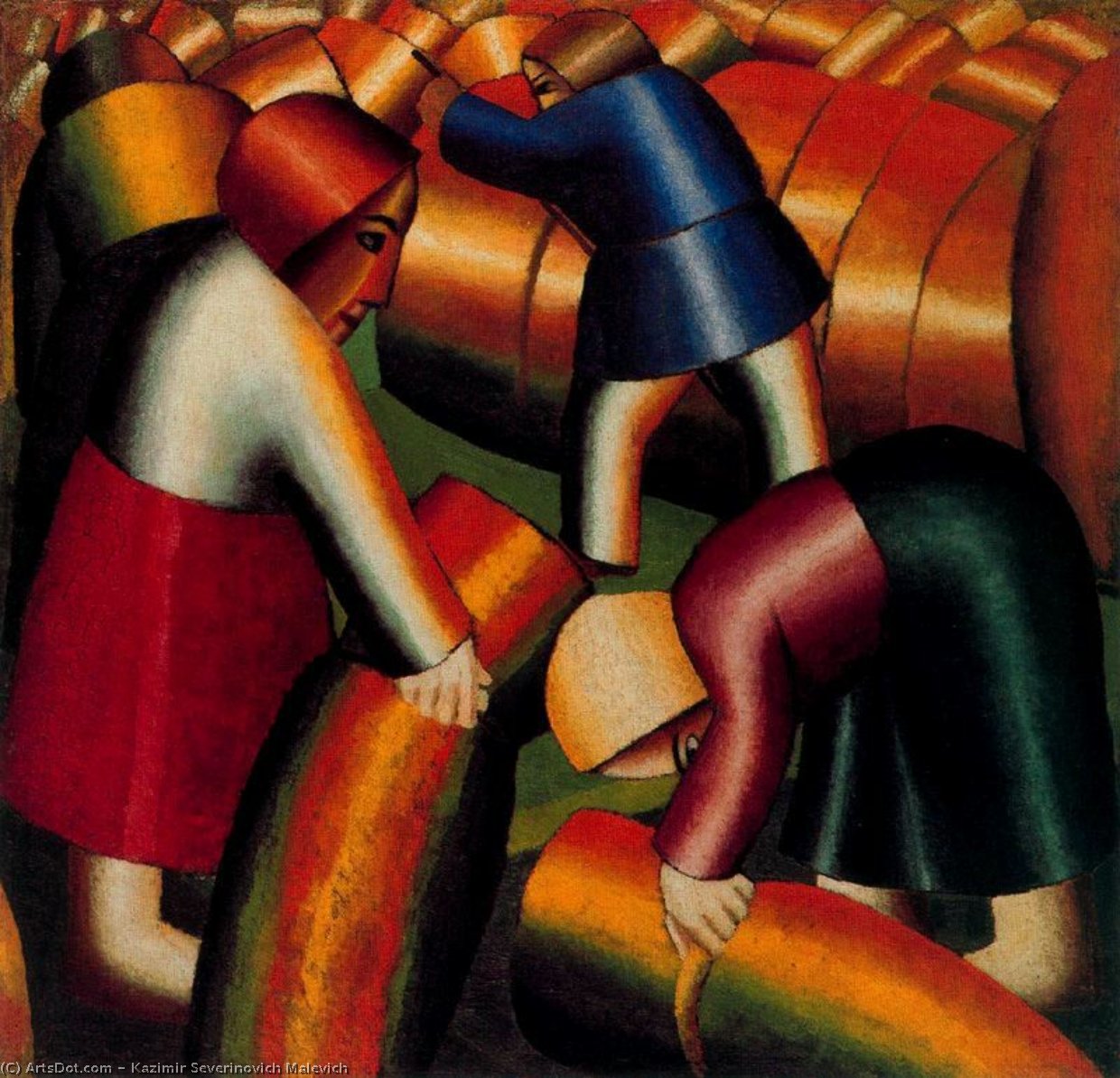 Wikioo.org – La Enciclopedia de las Bellas Artes - Pintura, Obras de arte de Kazimir Severinovich Malevich - Tomando el centeno