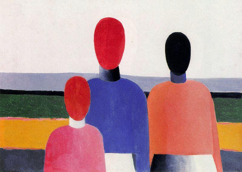 Wikioo.org - The Encyclopedia of Fine Arts - Painting, Artwork by Kazimir Severinovich Malevich - Three Female Figures