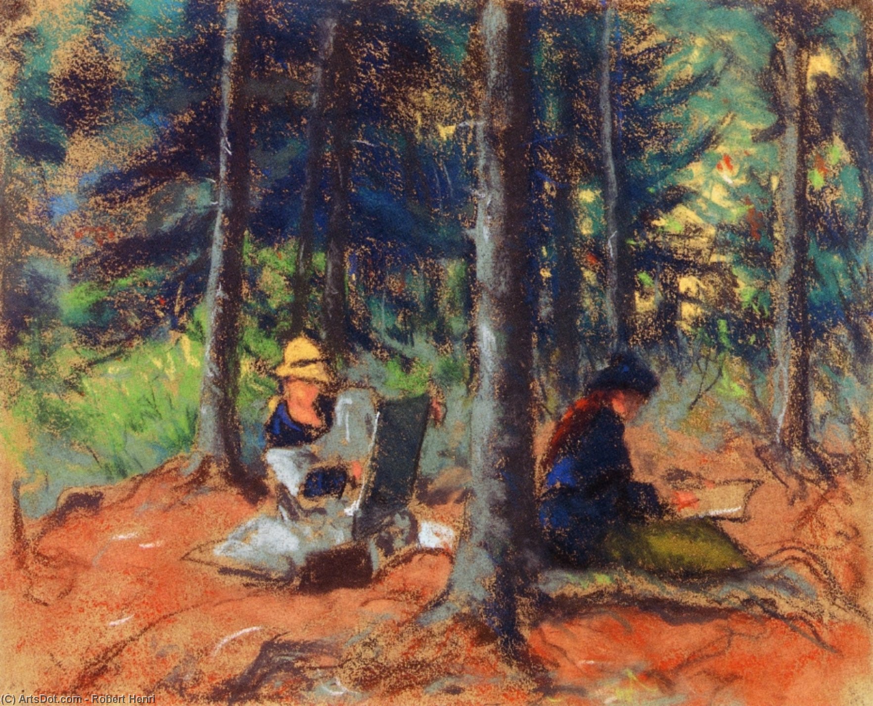 Wikioo.org - The Encyclopedia of Fine Arts - Painting, Artwork by Robert Henri - Artists in the Woods