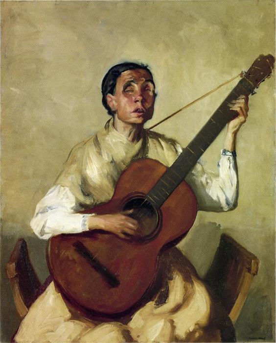 WikiOO.org - Encyclopedia of Fine Arts - Festés, Grafika Robert Henri - Blind Spanish Singer