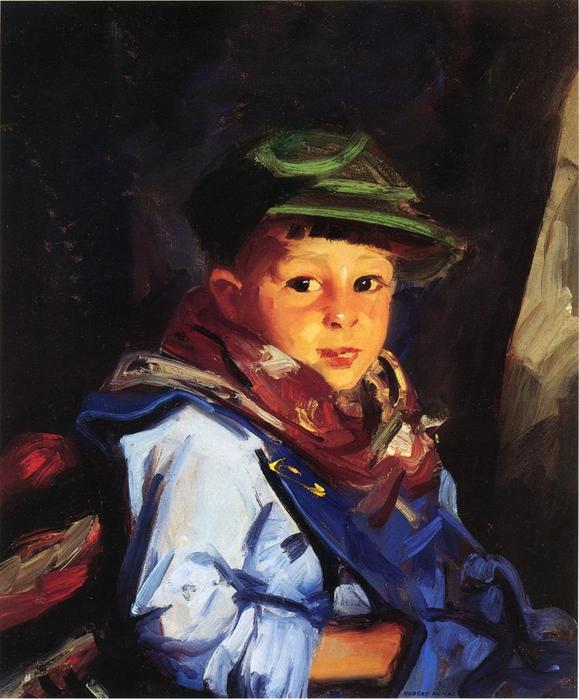 WikiOO.org – 美術百科全書 - 繪畫，作品 Robert Henri - 男孩与一个绿帽（又名奇科）