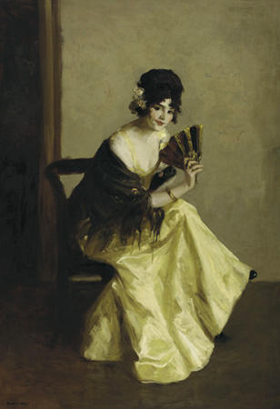 WikiOO.org - אנציקלופדיה לאמנויות יפות - ציור, יצירות אמנות Robert Henri - Girl with Fan