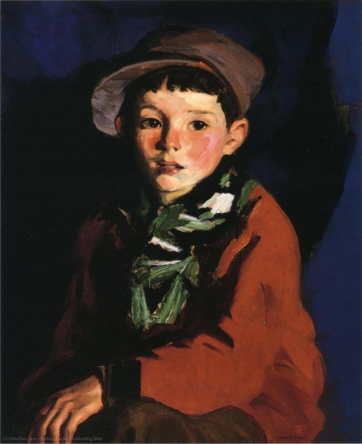 WikiOO.org - Encyclopedia of Fine Arts - Malba, Artwork Robert Henri - Listening Boy