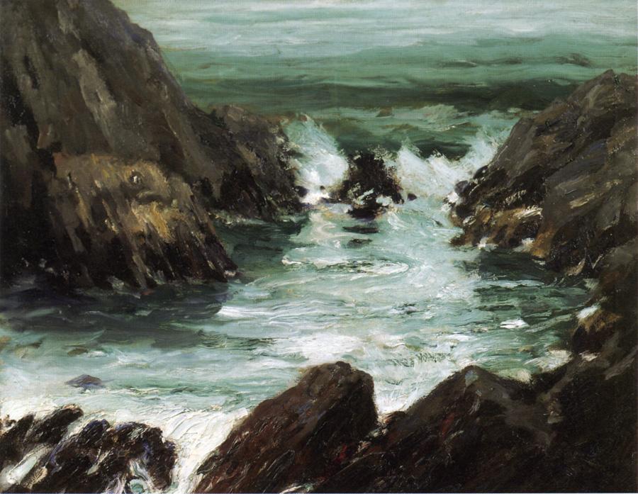 WikiOO.org - Enciclopedia of Fine Arts - Pictura, lucrări de artă Robert Henri - Marine with Rocks