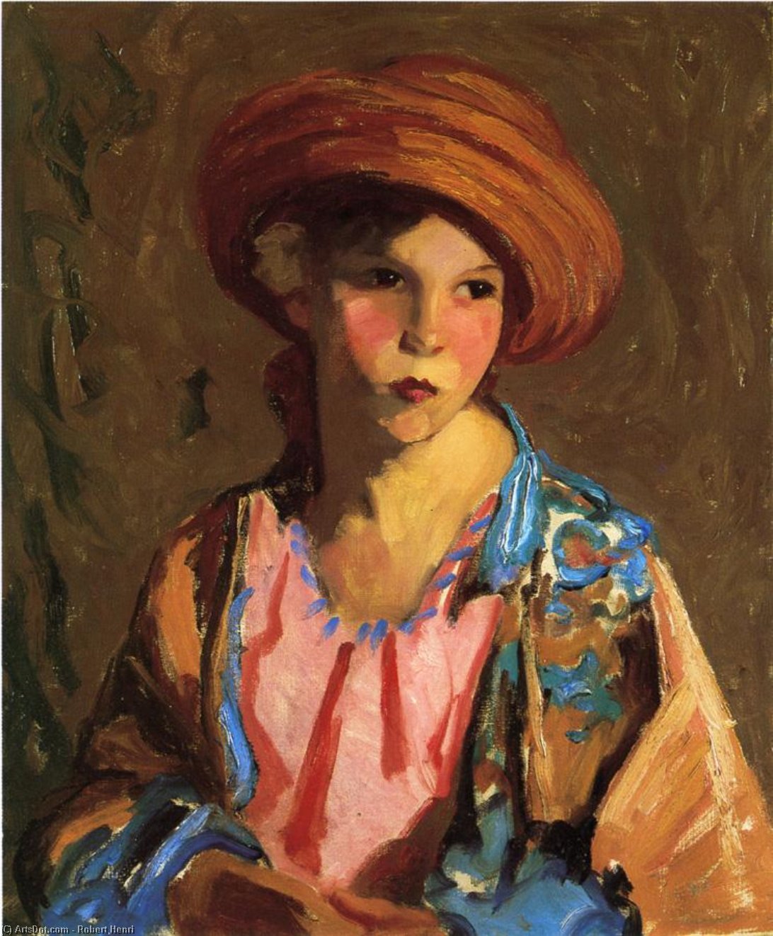 Wikioo.org - The Encyclopedia of Fine Arts - Painting, Artwork by Robert Henri - Mildred-O Hat