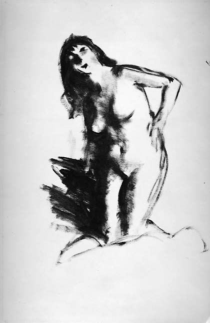 WikiOO.org - Encyclopedia of Fine Arts - Maľba, Artwork Robert Henri - Nude Kneeling