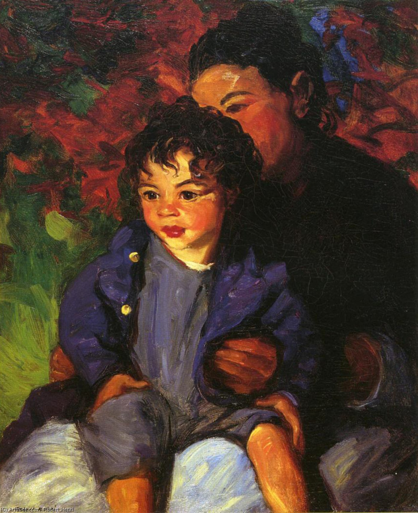 WikiOO.org - Encyclopedia of Fine Arts - Maleri, Artwork Robert Henri - Sammy and His Mother