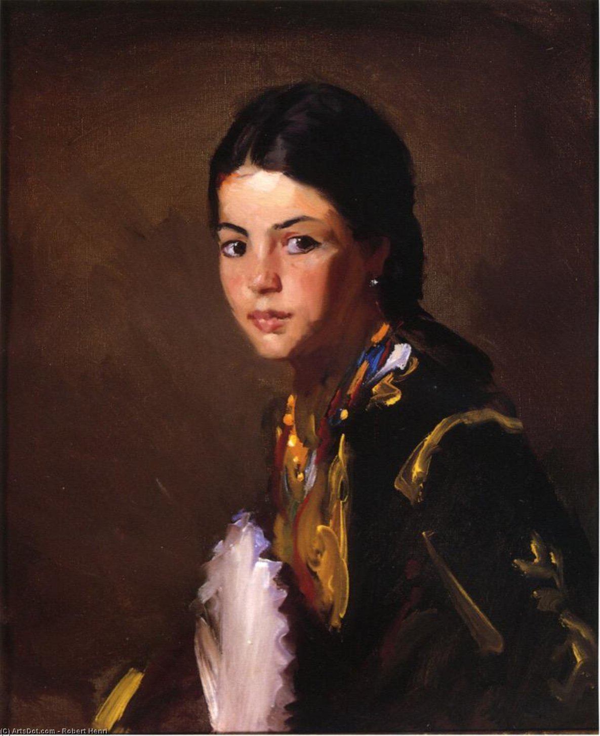 Wikioo.org - The Encyclopedia of Fine Arts - Painting, Artwork by Robert Henri - Segovian Girl
