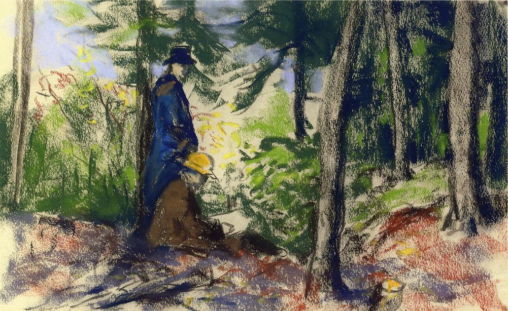 WikiOO.org – 美術百科全書 - 繪畫，作品 Robert Henri - Sketchers 在树林里 1