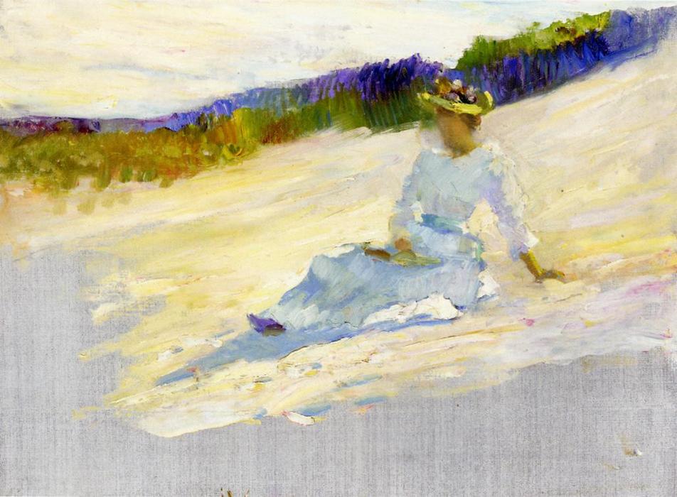 Wikioo.org - The Encyclopedia of Fine Arts - Painting, Artwork by Robert Henri - Sunlight, Girl on Beach, Avalon