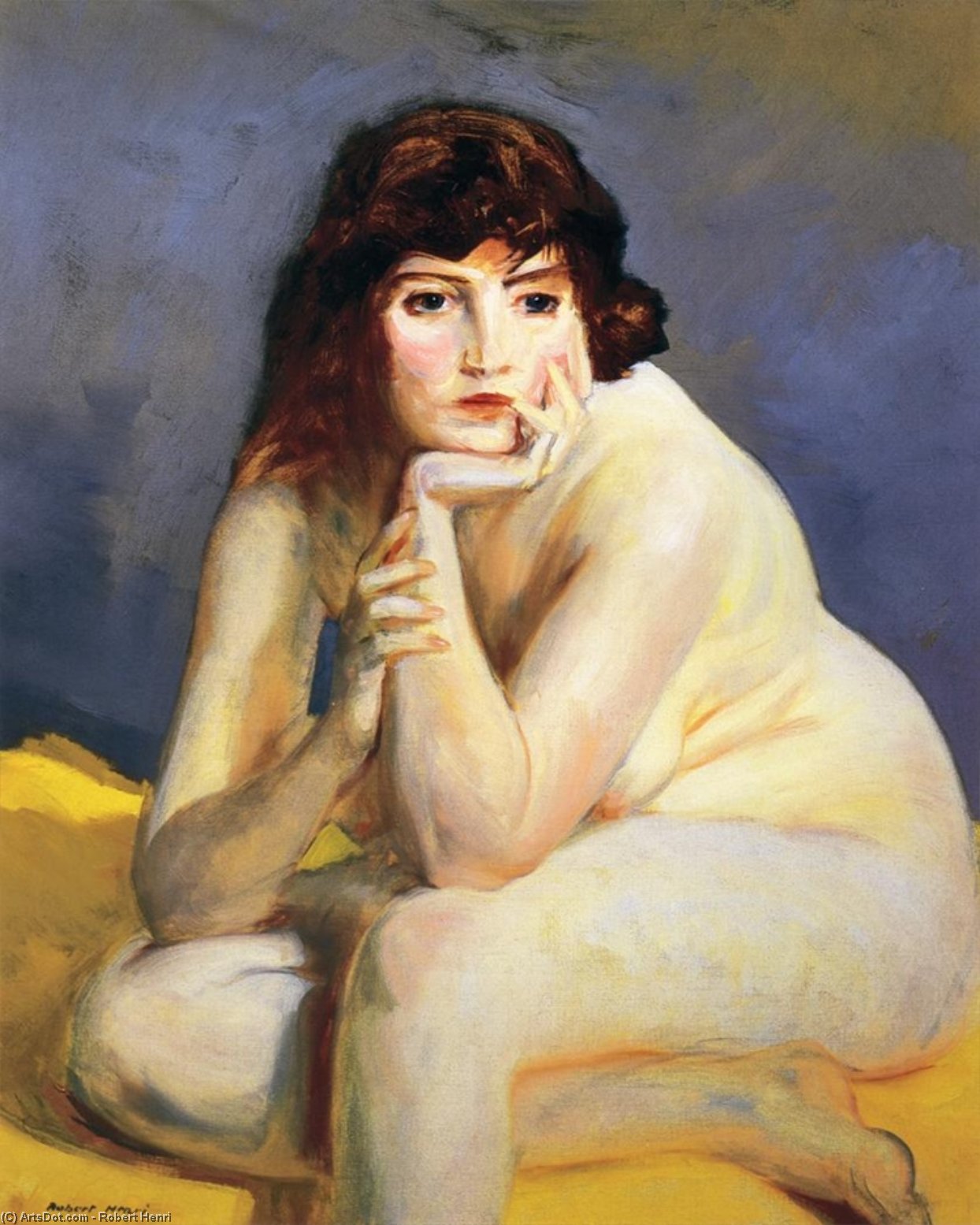 WikiOO.org - Encyclopedia of Fine Arts - Lukisan, Artwork Robert Henri - The Model Nude