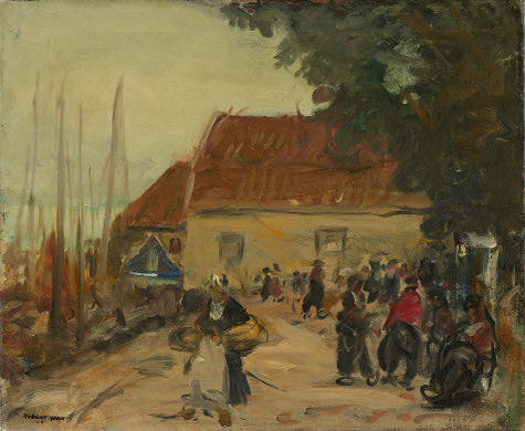 Wikioo.org - The Encyclopedia of Fine Arts - Painting, Artwork by Robert Henri - Volendam Street Scene