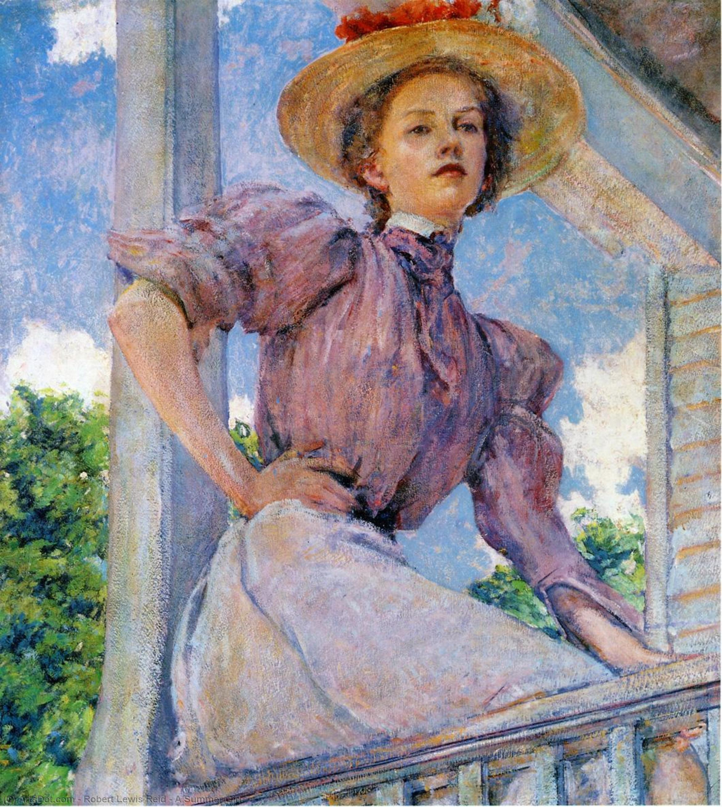 Wikioo.org – La Enciclopedia de las Bellas Artes - Pintura, Obras de arte de Robert Lewis Reid - a verano chica