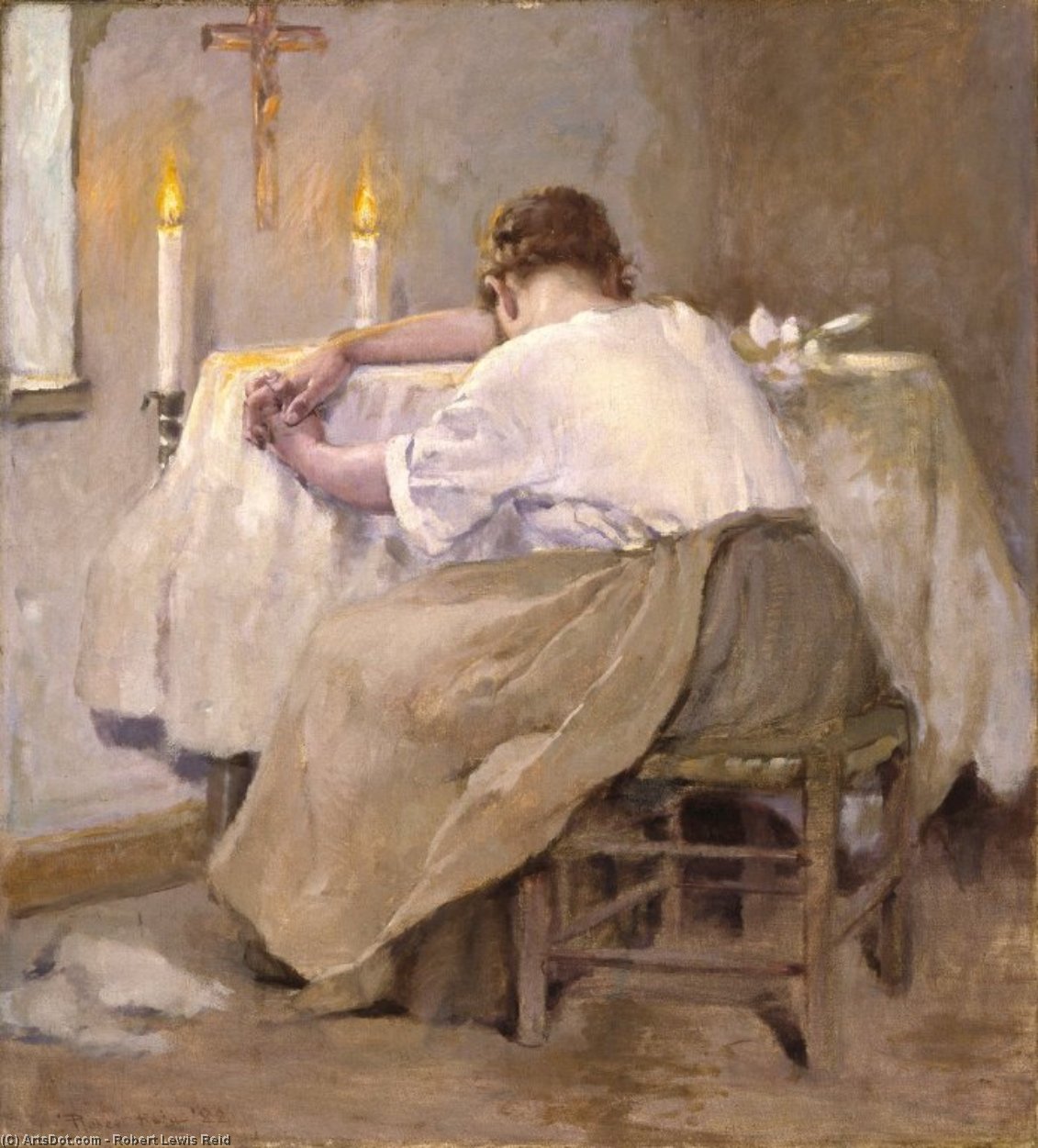 Wikioo.org - The Encyclopedia of Fine Arts - Painting, Artwork by Robert Lewis Reid - Her First Born