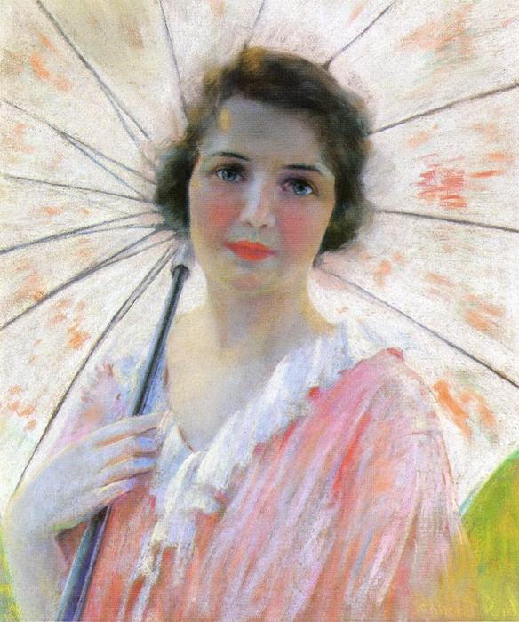 Wikioo.org - The Encyclopedia of Fine Arts - Painting, Artwork by Robert Lewis Reid - Lady with a Parasol